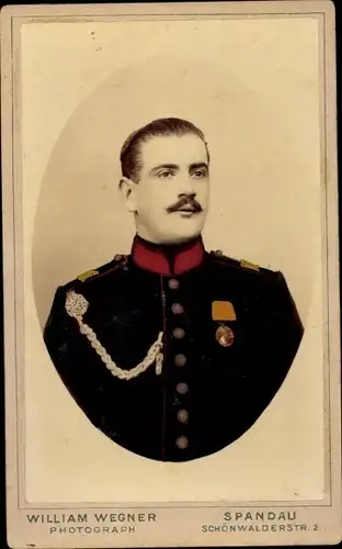 CdV Deutscher Soldat in Uniform, Schützenschnur, Orden, Portrait