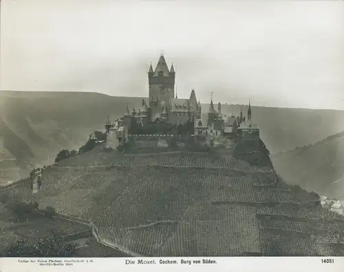 Foto Cochem an der Mosel, Die Burg von Süden, NPG 14051