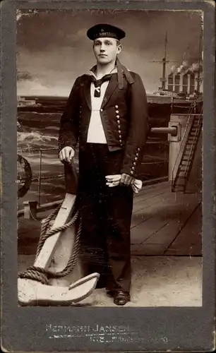 CdV Deutscher Seemann in Uniform, Portrait, Kaiserliche Marine