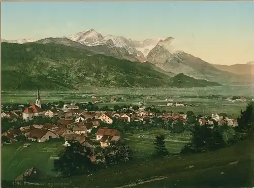 Foto Garmisch Partenkirchen in Oberbayern, Blick auf den Ort