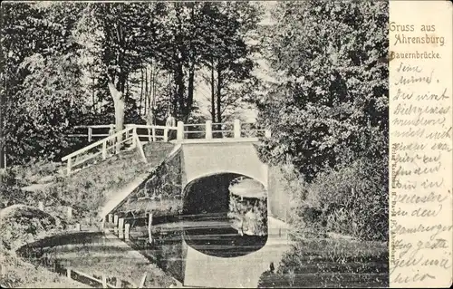 Ak Ahrensburg in Schleswig Holstein, Partie auf der Bauernbrücke