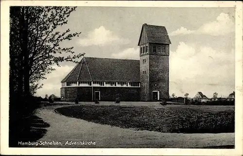 Ak Hamburg Eimsbüttel Schnelsen, Blick auf die Adventskirche