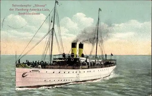 Ak Salondampfer Silvana, HAPAG Seebäderdienst