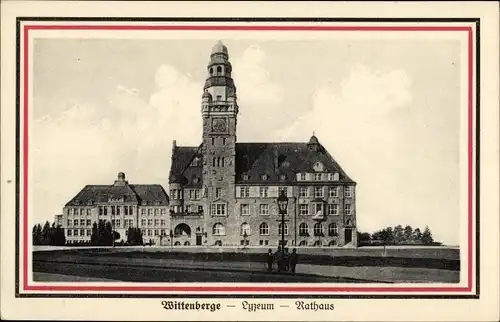 Ak Wittenberge an der Elbe Prignitz, Lyzeum, Rathaus