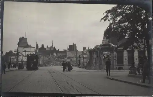Foto Ak Lille Nord, Straßenpartie, Straßenbahn, Gleise