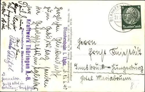 Ak Blankenhain in Thüringen, Gesamtansicht, Fliegeraufnahme