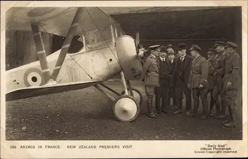 Ak Australian and New Zealand Army Corps, Anzacs in France, New Zealand Premier's Visit, Massey Ward