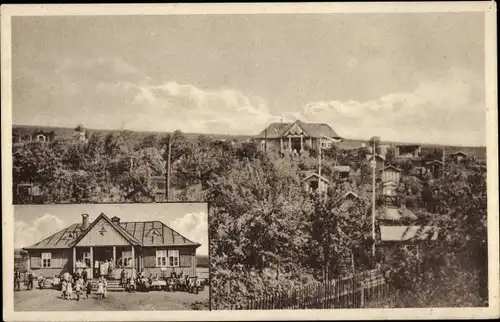 Ak Wüstenbrand Hohenstein Ernstthal Sachsen, Schrebergarten Verein, Panorama, Vereinshaus