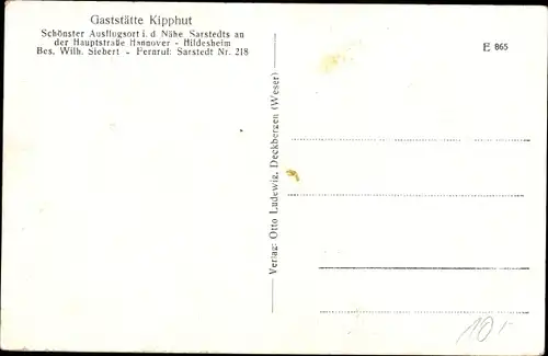 Ak Sarstedt Niedersachsen, Gaststätte Kipphut