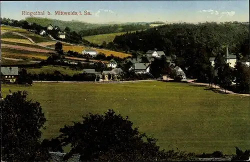 Ak Ringethal Mittweida in Sachsen, Blick auf den Ort mit Umgebung