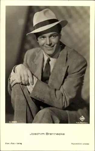 Ak Schauspieler Joachim Brennecke, Portrait, Hut, Film Foto Verlag 3660/2