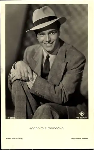 Ak Schauspieler Joachim Brennecke, Portrait, Hut, Film Foto Verlag 3660/2