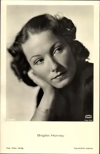 Ak Schauspielerin Brigitte Horney, Portrait, Bavaria Filmkunst, Film Foto Verlag