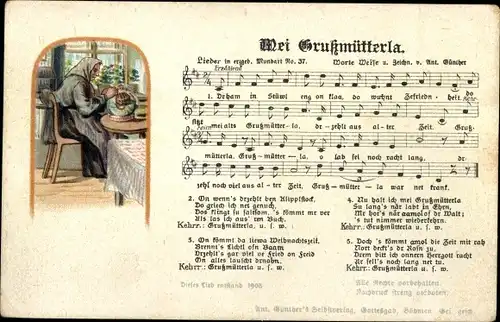 Lied Ak Günther, Anton, Erzgebirgische Mundart 37, Mei Grußmütterla, Klöppeln