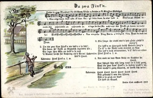 Lied Ak Günther, Anton, Erzgebirgische Mundart Nr. 23, Da zwa Fink'n