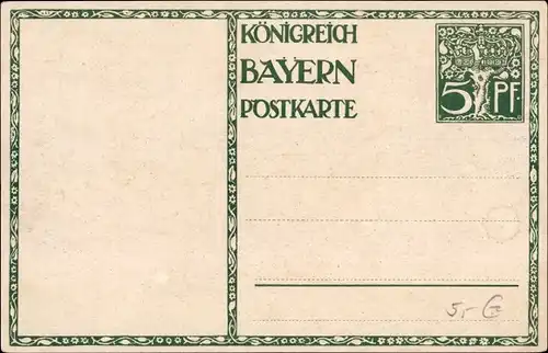 Ganzsachen Künstler Ak Diez, M., Prinzregent Luitpold von Bayern 1911, 5 Pfennig