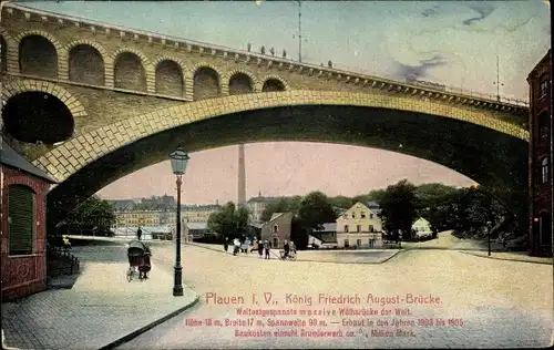 Ak Plauen im Vogtland, König Friedrich August Brücke