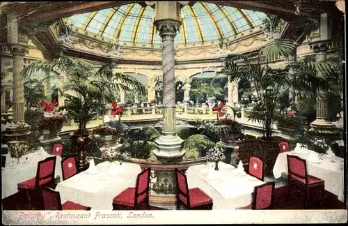 Ak London City England, Balcony, Restaurant Frascali