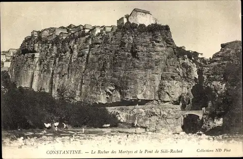 Ak Constantine Algerien, Le Rocher des Martyrs et le Pont de Sidi-Rached