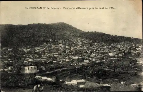 Ak Ouezzan Marokko, Panorama pris du haut de R'Mel