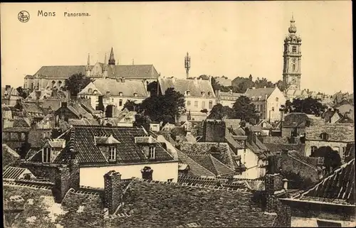 Ak Mons Wallonien Hennegau, Panorama