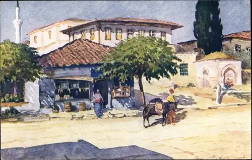 Künstler Ak Thessaloniki Griechenland, Rue Kassandra