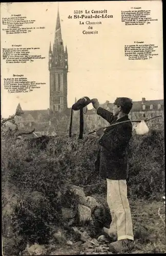 Ak St. Paul de Léon Finistère, La Chanson du Conscrit