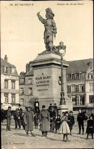 Ak Dunkerque Dünkirchen Nord, Statue de Jean Bart