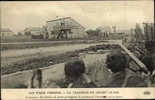 Ak Choisy le Roi Val de Marne, Fin d'une Terreur, l'Attaque, La Voiture de paille protegeant