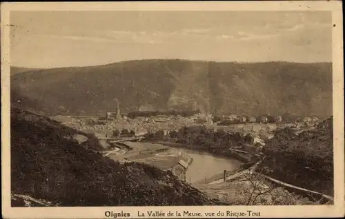 Ak Oignies Pas de Calais, La Vallee de la Meuse, vue du Risque-Tout