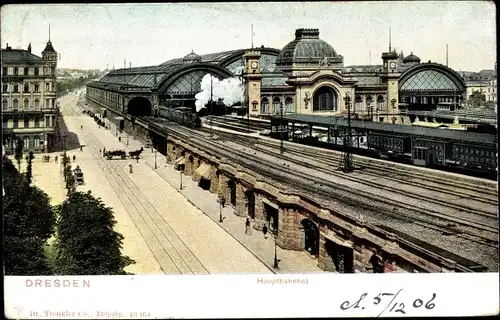 Ak Dresden, Hauptbahnhof