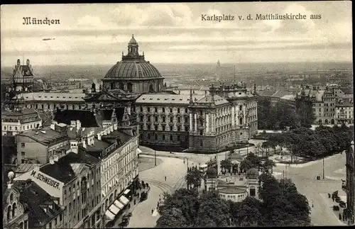 Ak München, Karlsplatz von der Matthäuskirche aus