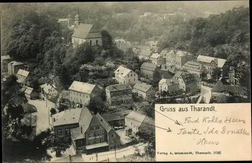 Ak Tharandt im Erzgebirge, Panorama mit Kirche