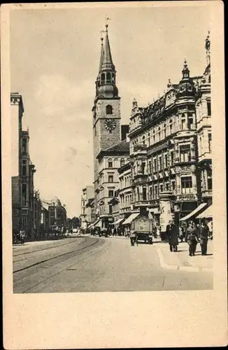 Ak Magdeburg an der Elbe, Breiter Weg mit Katharinenkirche