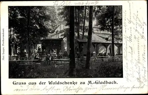 Ak Mönchengladbach am Niederrhein, Waldschänke, Außengastronomie
