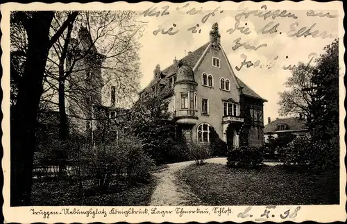 Ak Königsbrück in der Oberlausitz, Truppenübungsplatz, Lager Schmorkau, Schloss