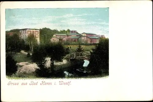 Ak Hamm in Westfalen, Teilansicht mit Brücke