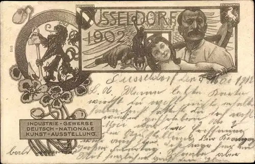 Litho Düsseldorf am Rhein, Industrie und Gewerbeausstellung 1902
