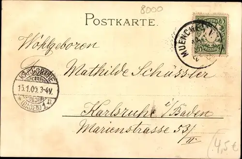 Litho München Bayern, Kunstakademie, Neue Akademie