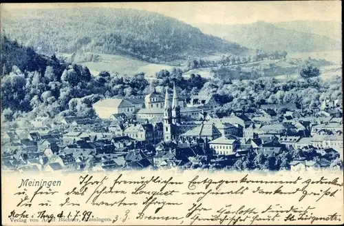 Ak Meiningen in Thüringen, Panorama, Kirchturm