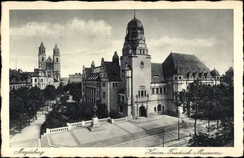 Ak Magdeburg an der Elbe, Kaiser-Friedrich-Museum, Außenansicht