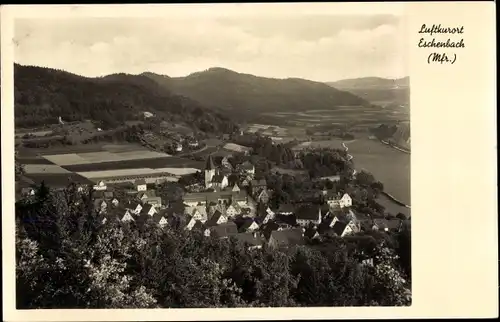 Ak Eschenbach Pommelsbrunn in Mittelfranken, Panorama, Kirchturm