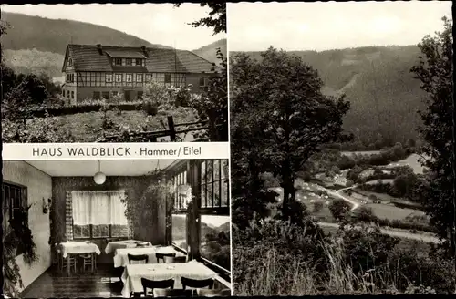 Ak Hammer Simmerath in der Eifel, Haus Waldblick, Außenansicht, Speisesaal