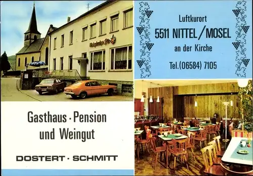 Ak Nittel an der Mosel, Gasthaus Weingut Dostert-Schmitt an der Kirche