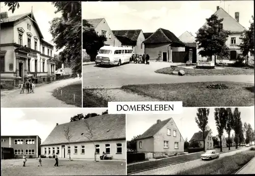 Ak Domersleben Wanzleben, Kulturhaus Johannes R. Becher, Oberschule, Rosa Luxemburg Platz