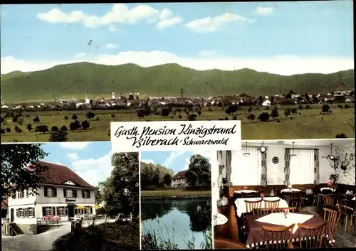 Ak Biberach im Schwarzwald Baden, Gasth. Pension Kinzigstrand, Ortsansicht