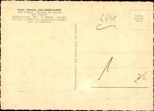 Ak Orscholz Mettlach Saar, Hotel Zur Saarschleife Berend, Saarschleife