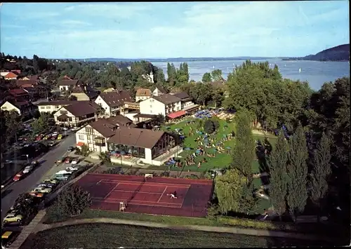 Ak Hemmenhofen Gaienhofen am Bodensee, Kur- und Sporthotel Höri, Tennisplatz, See