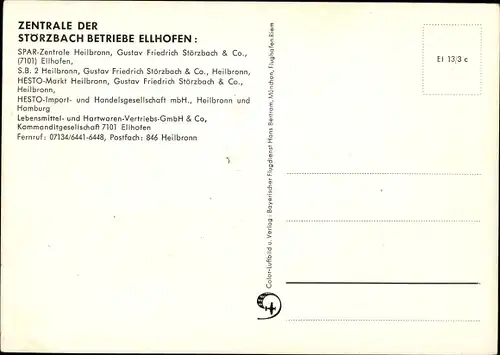 Ak Ellhofen in Württemberg, Zentrale der Störzbach Betriebe, Luftaufnahme