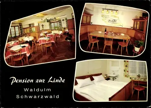 Ak Waldulm Kappelrodeck im Schwarzwald, Pension zur Linde, Innenansichten